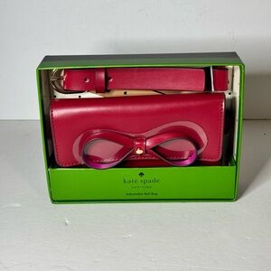 Kate Spade New York Genuine Leather Adjustable Belt Bag Red Size S/M